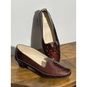 SAS Slip On HEEL WOMENS 10 M Red Bordo SONYO Patent Leather Comfort USA Made New